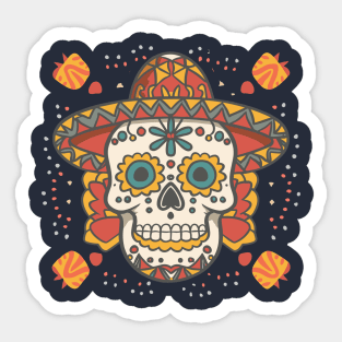 cinco de mayo skull graphic Sticker